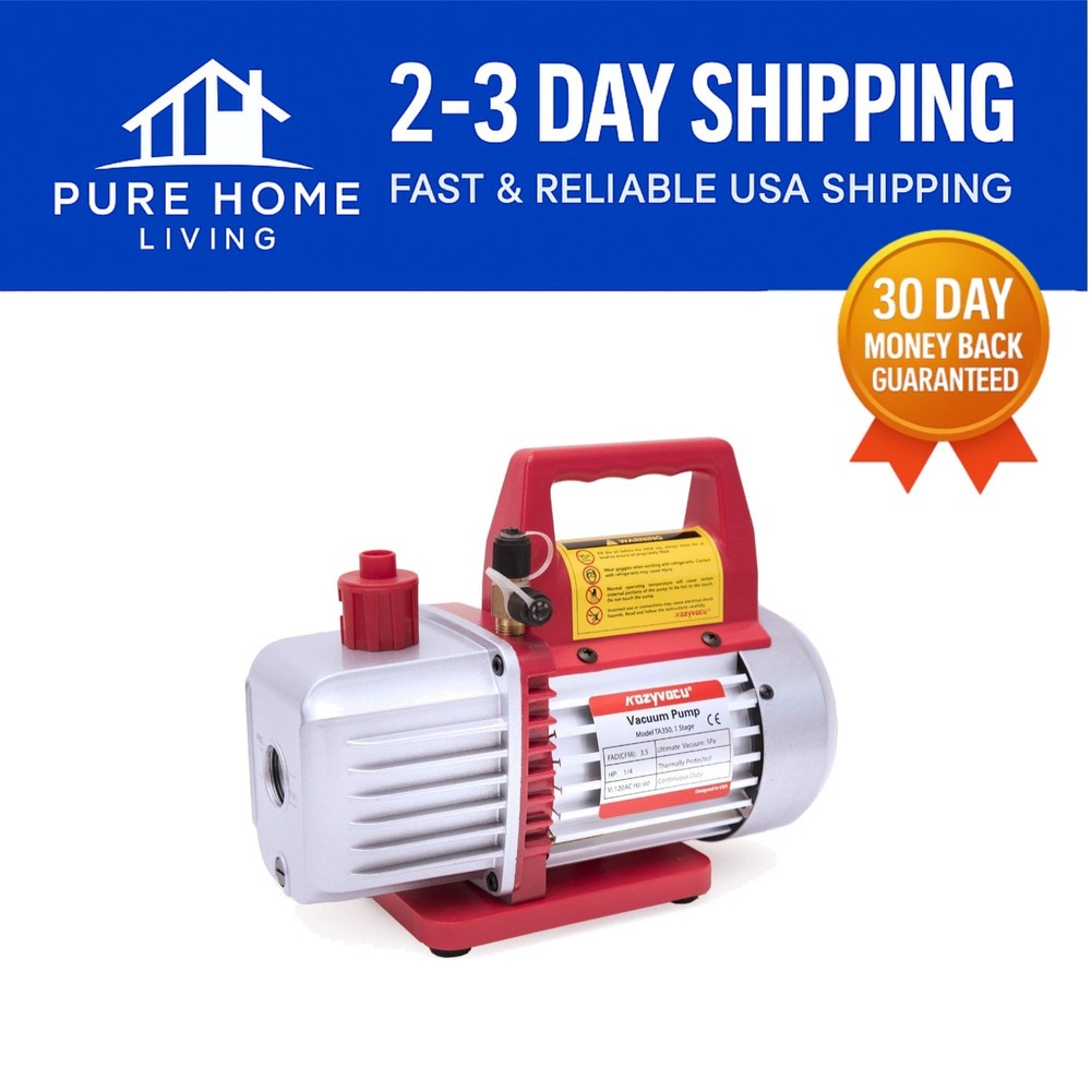 Compact and Lightweight 3.5 CFM Vacuum Pump - Essential Tool for Technicians