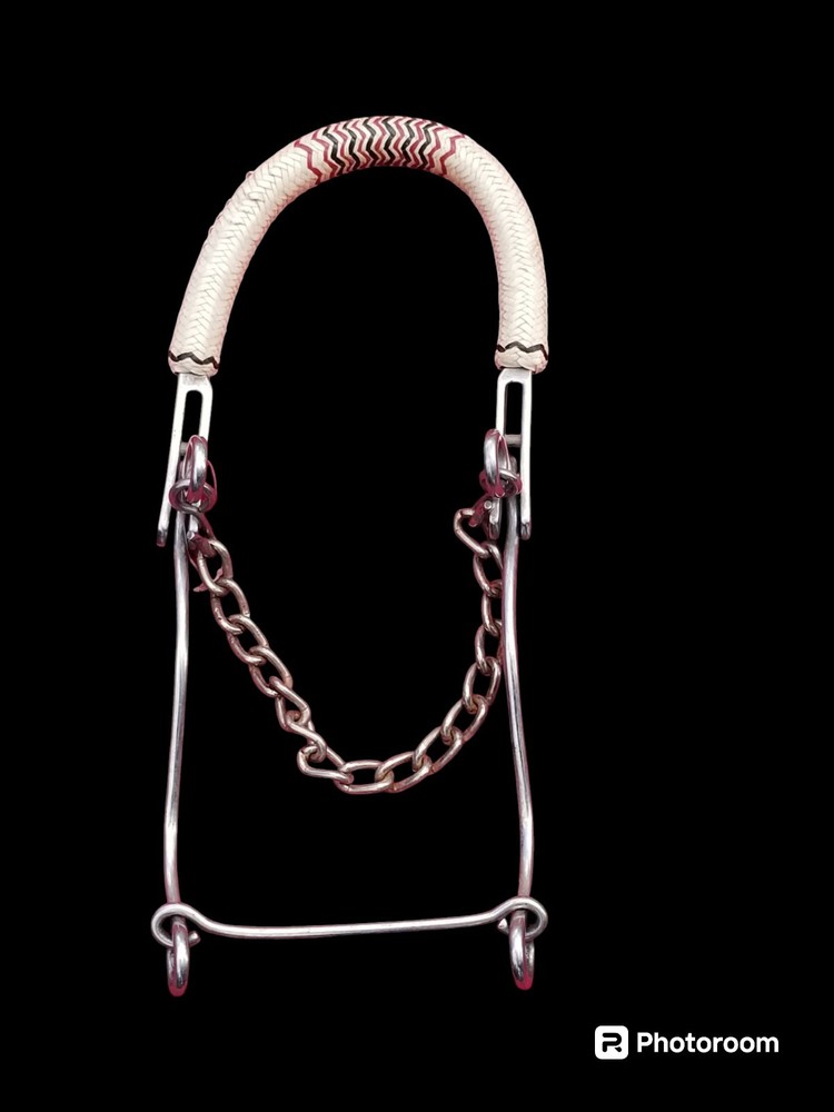 Mechanical Hackamore Rawhide Braided Noseband