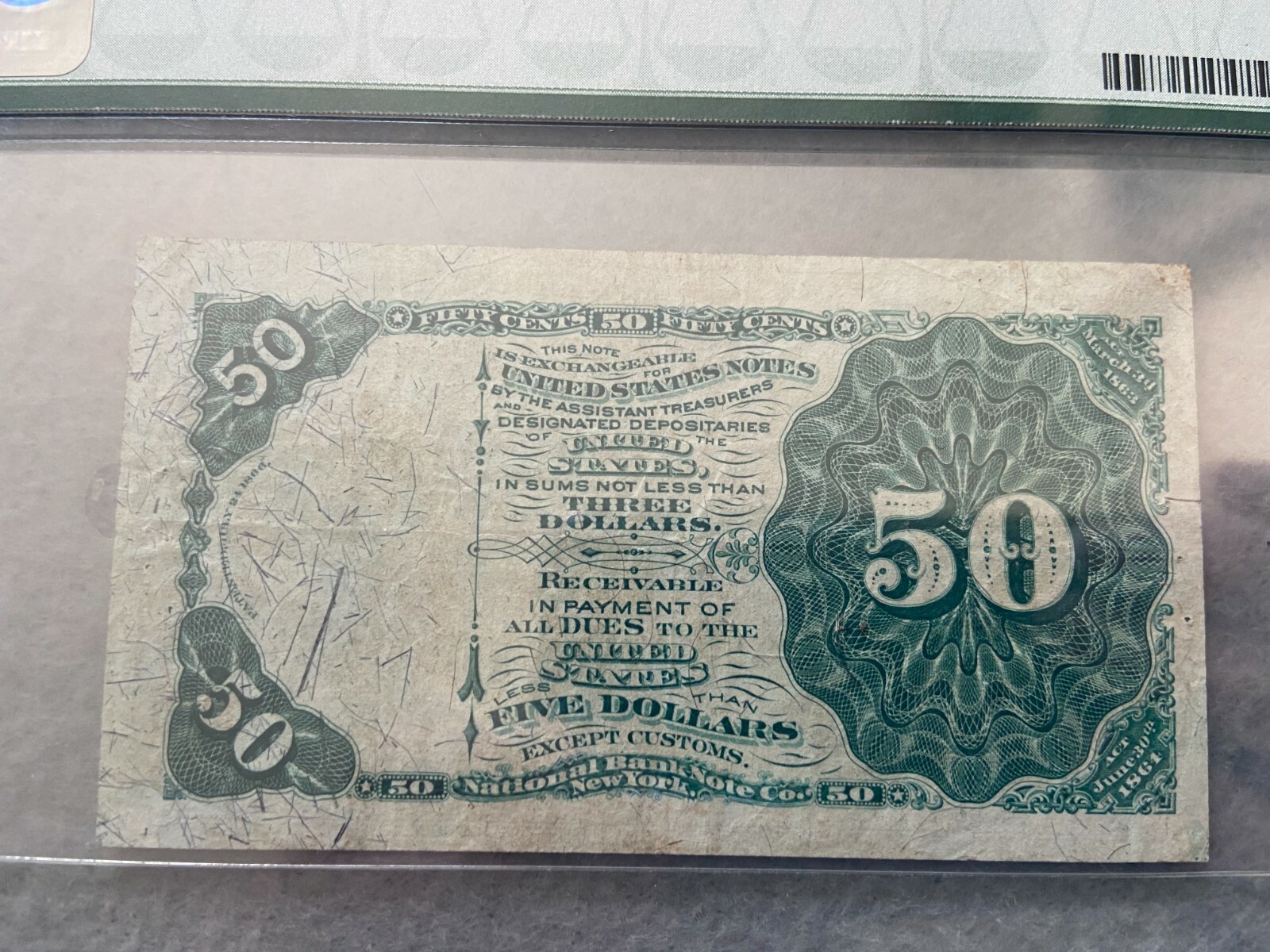 50 Cent United States Fractional Currency PMG Certified