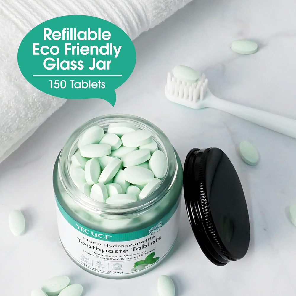 Toothpaste Tablets, Hydroxyapatite Toothpaste, Natural Peppermint Toothpaste Tab