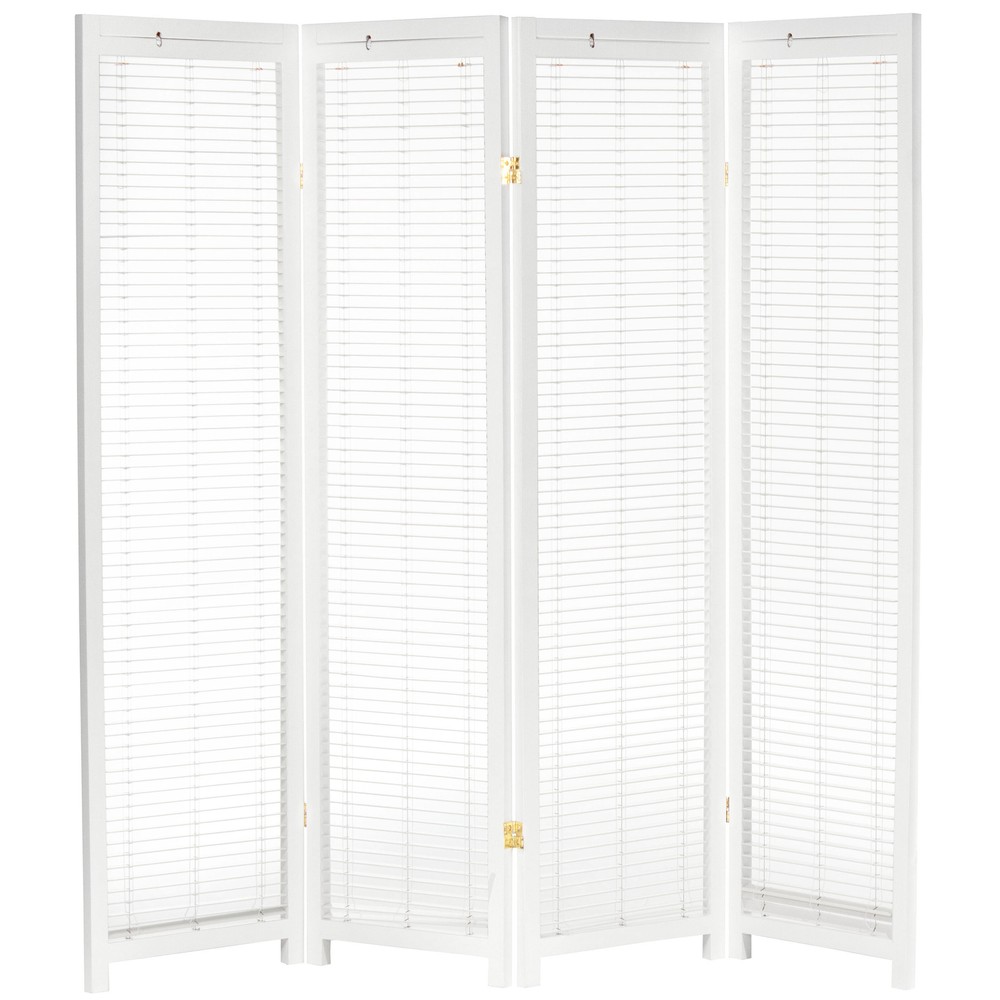 6 ft. Tall Adjustable Shutter Room Divider White 4 Panel