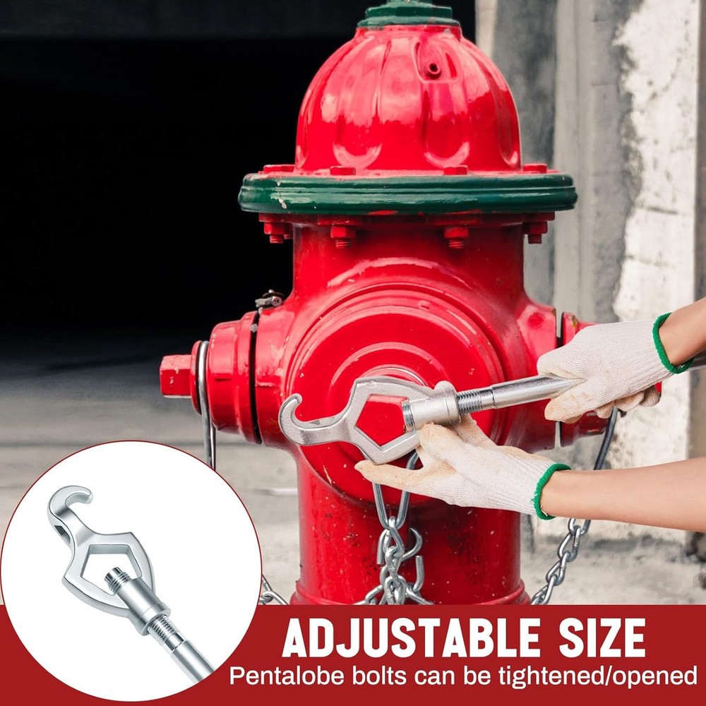 2 Pcs Fire Hydrant Wrench Adjustable, 1-1/2 to 3 20 Inch Multifunctional Hydrant