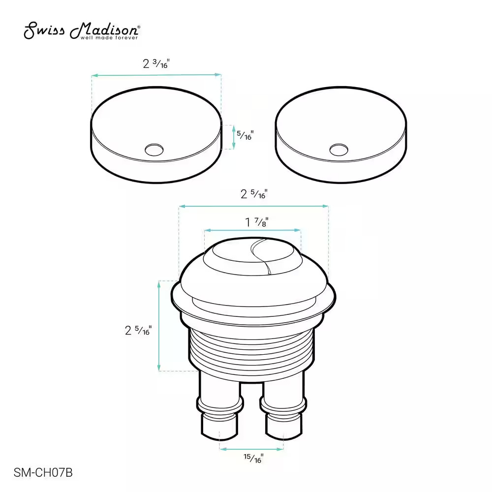 Toilet Hardware SM-2T120, Black