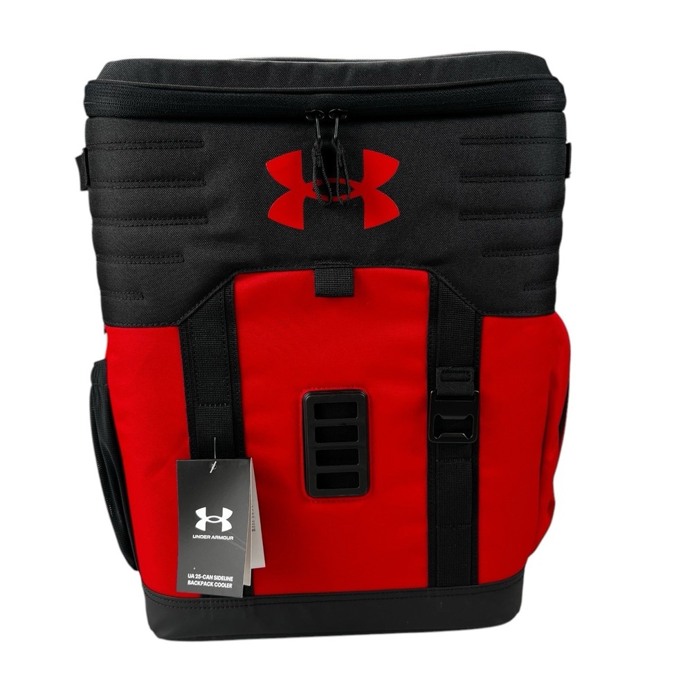 Under Armour Sideline 25-Can Soft Black Red Cooler