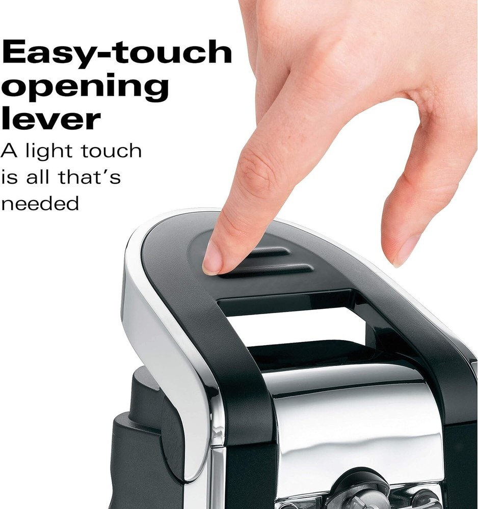 Smooth Touch Electric Can Opener with Push Down Lever Opens Standard Cans Black