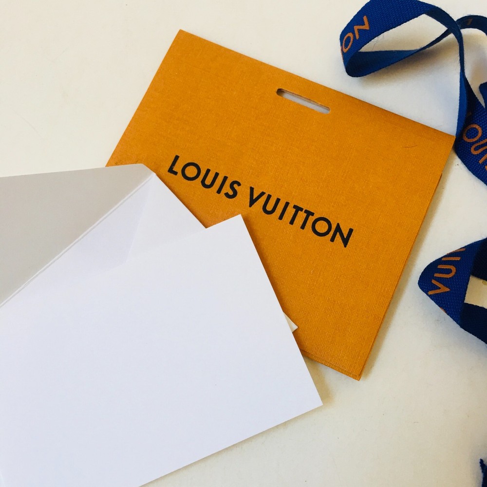 LOUIS VUITTON Authentic Empty Dust Bag, Gift Tag, Note Card, Envelope & Ribbon