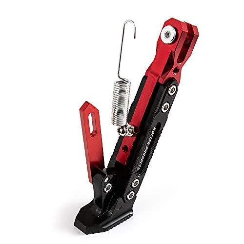Motorcycle Kickstand Adjustable Foot Side Support Parking Kickstand for Red