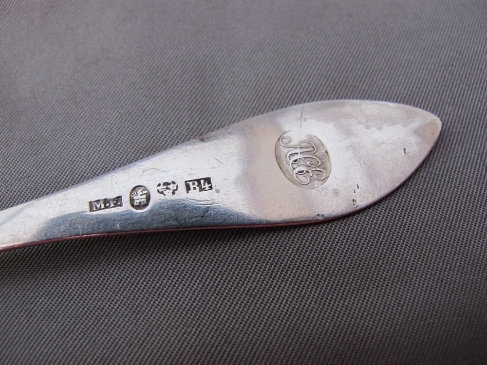 Early SWEDISH Pointed Pattern Silver TEASPOON-Maker MF-Dated 1832