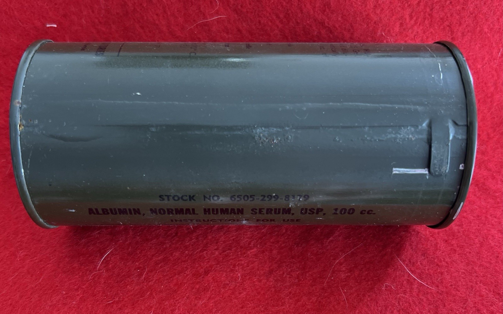 Vietnam War Era US Serum Albumin Can LRRP SEAL SOG MIKE FORCE First Aid Medic