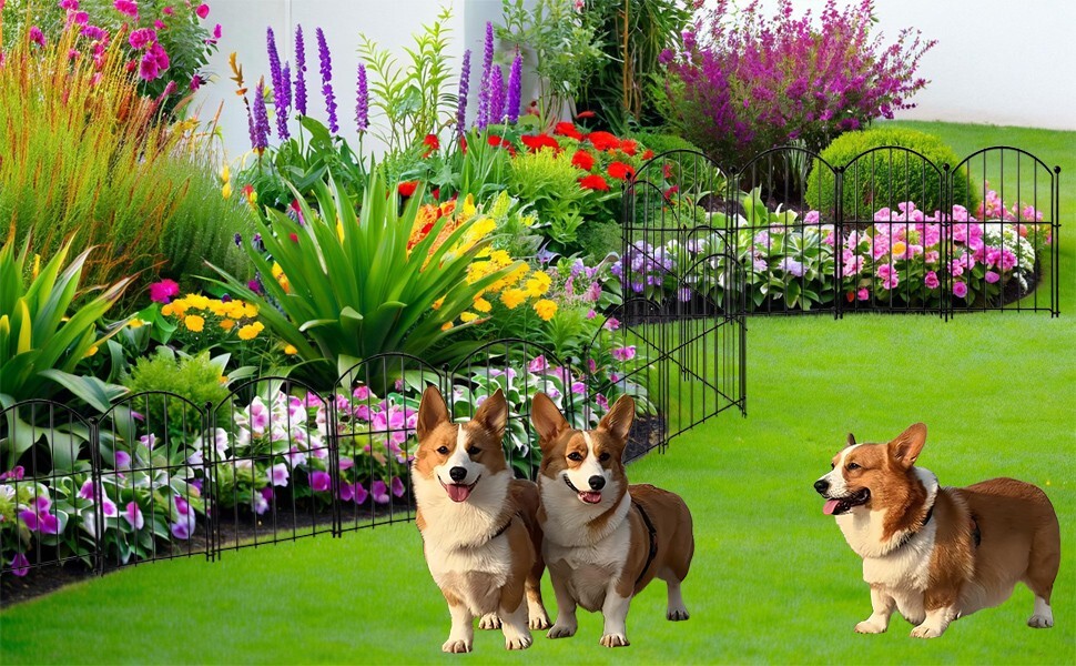 20 Pack Decorative Garden Fence 21in x21.6ft Rustproof Metal No Dig Fence Animal
