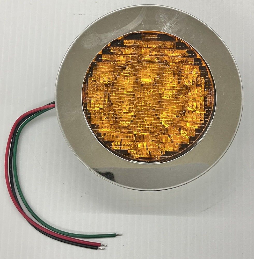 Star SVP Light Bar LED Strobe Round 4” Flashing Amber Chrome Ring