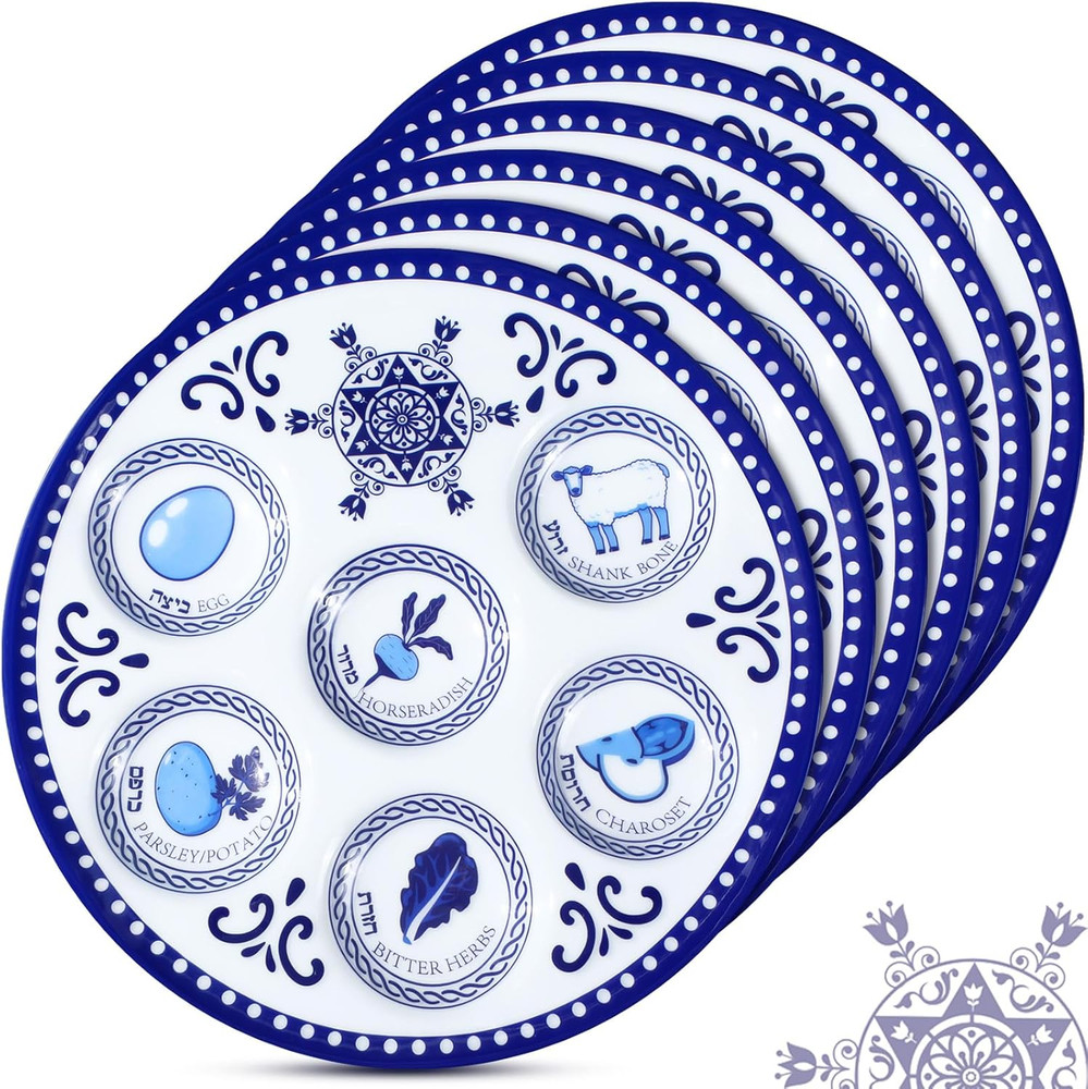 6 Pack Passover Decorations Seder Plates Plastic Pesach Plate Passover Seder Dis