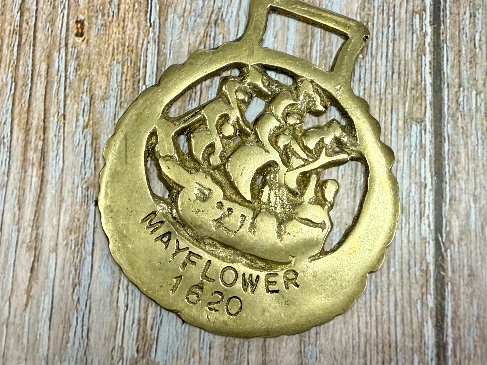 Mayflower Voyage of 1620 Sailing Ship Bridle Harness Horse Saddle Medallion