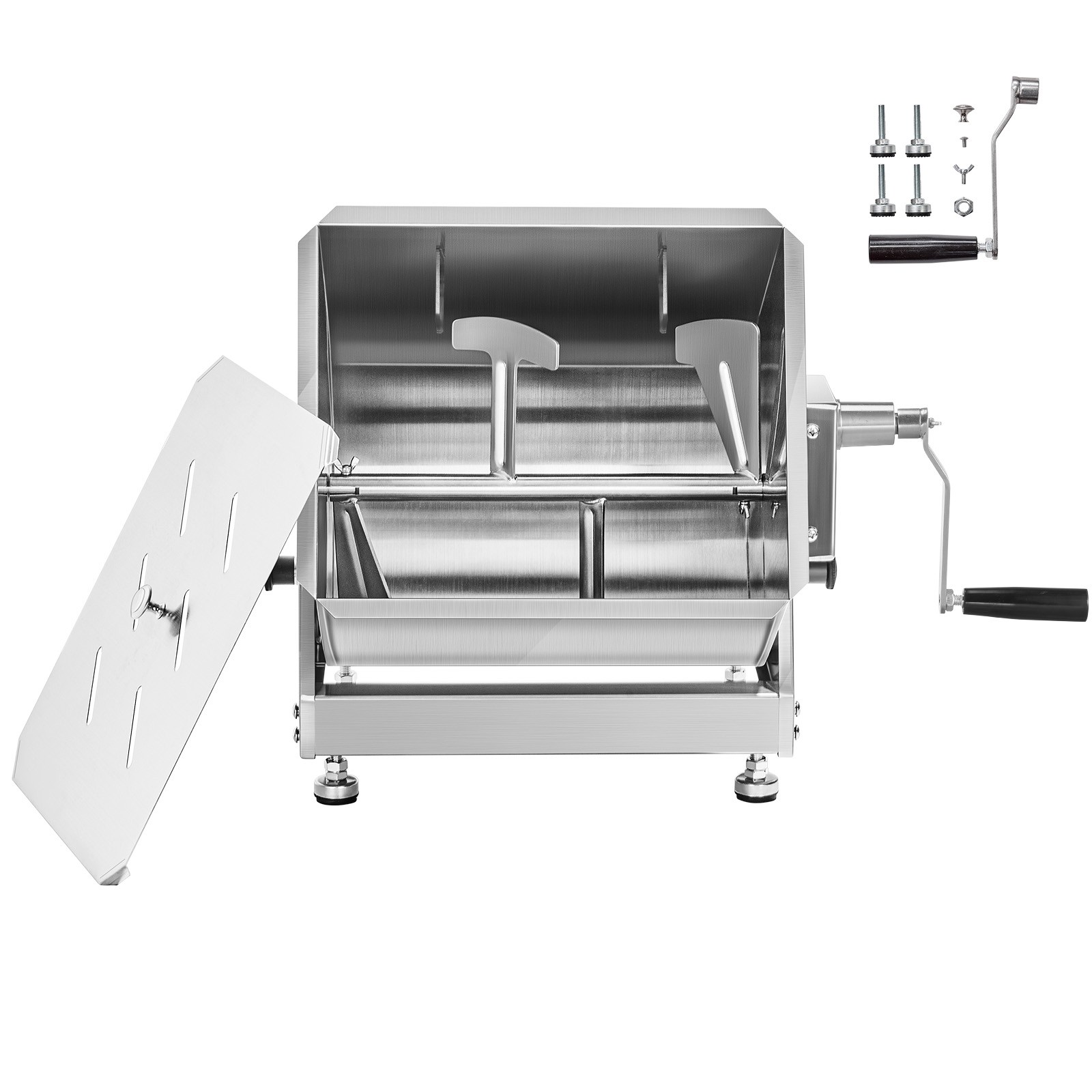 30LB Tilt Manual Meat Mixer Hand Meat Sausage Mixer Machine Stainless Steel