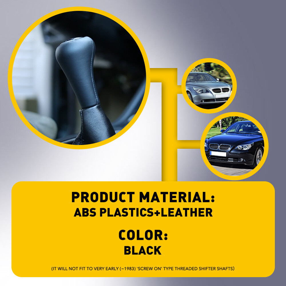 5 Speed BMW illuminated Leather Black Shift Knob for M3 E30 E36 E46 AUXITO