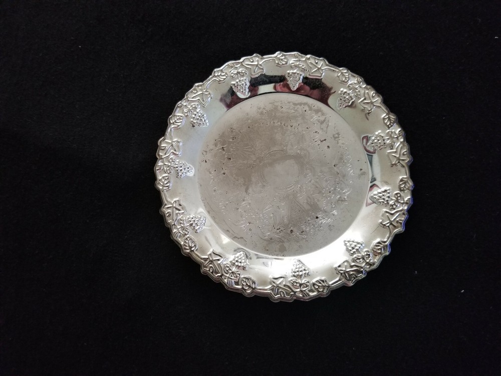 Silver Plated Wine Bottle Coaster & 6 Glasses Coaster Set (7 Piece Set)