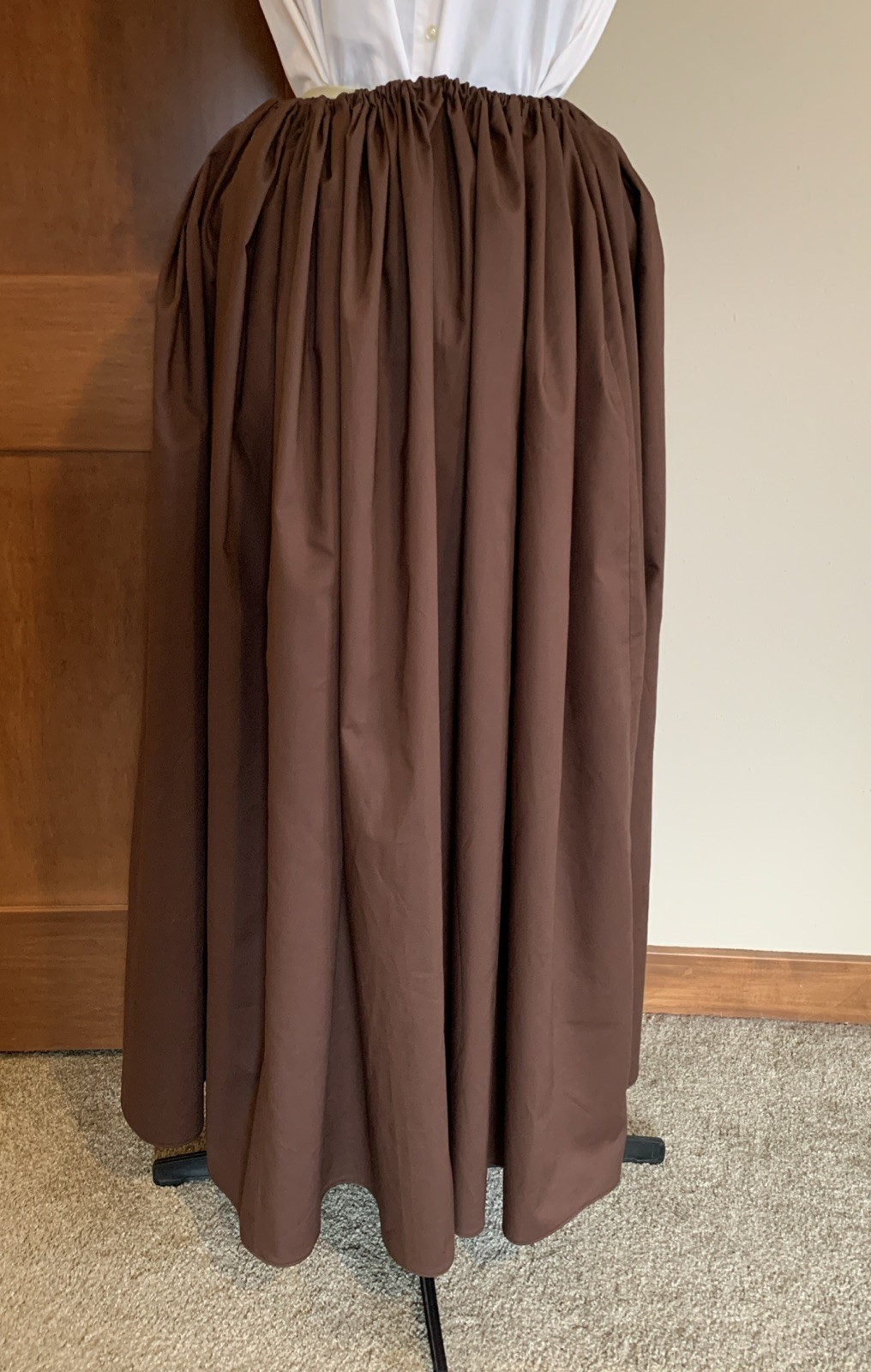 Outlander Skirt.Drawstring , One Size. 100% Cotton. Colonial, Pioneer, Petticoat