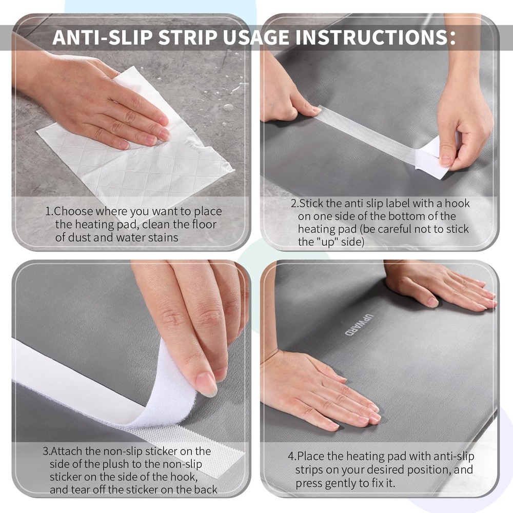 Yimobra Heating Pad for Bathroom Rugs, with Memory Function, 25"x17.5", Grey