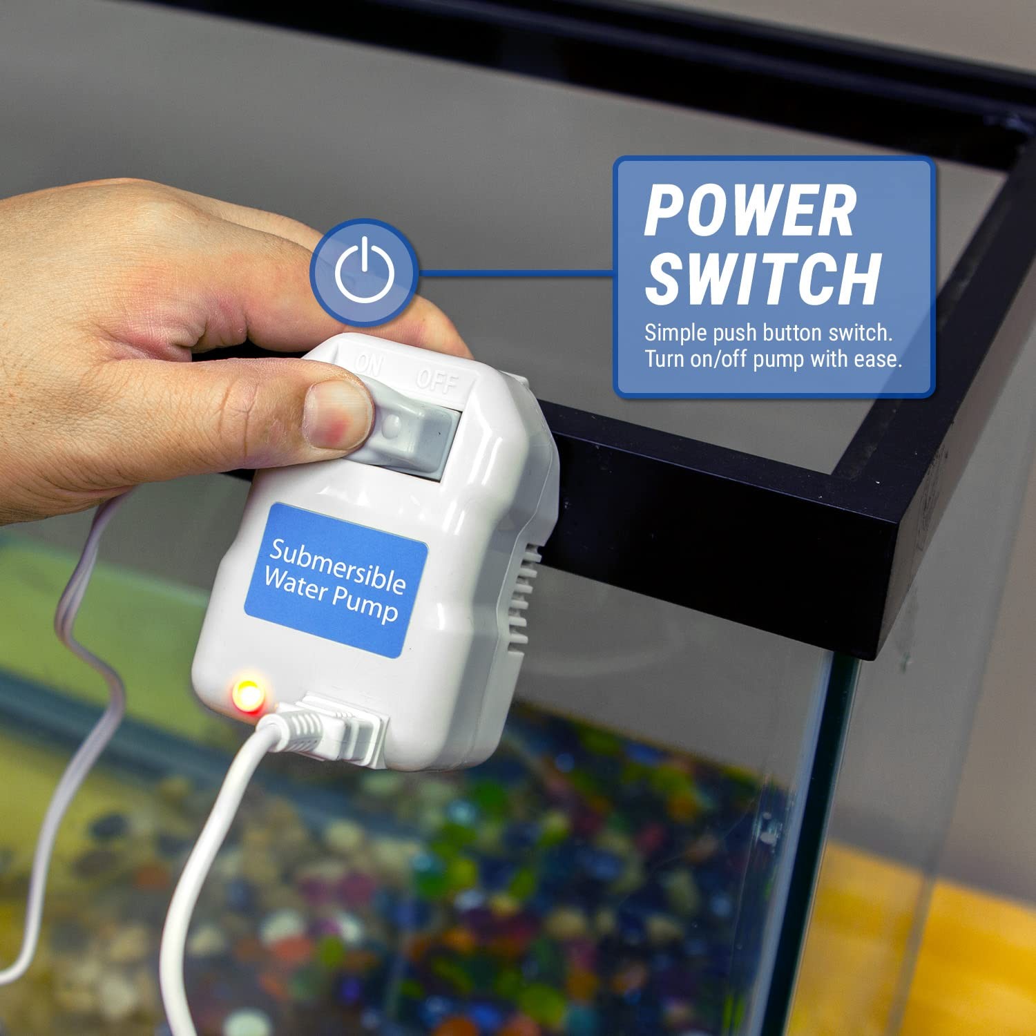 12v Submersible Fish Tank Water Pump W/ 10ft Discharge Hose And Filtered Mesh In