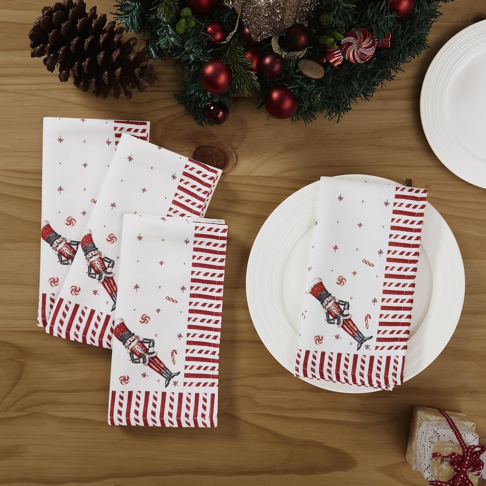 Avanti Linens - Napkin Set, Durable Polyester Cloth Napkins, Christmas Kitchen E