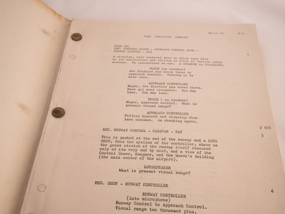 The VIPs original movie script 1962. Very good condition working copy