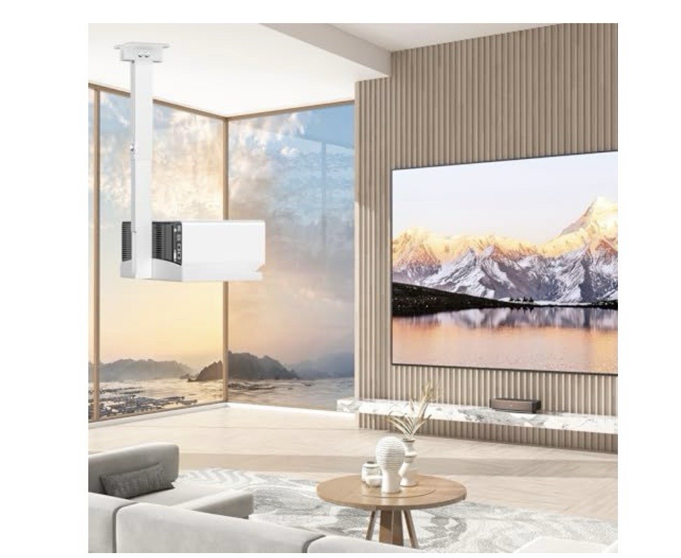 Projector Ceiling Mount with Tray, Adjustable Height Universal Bracket with C...