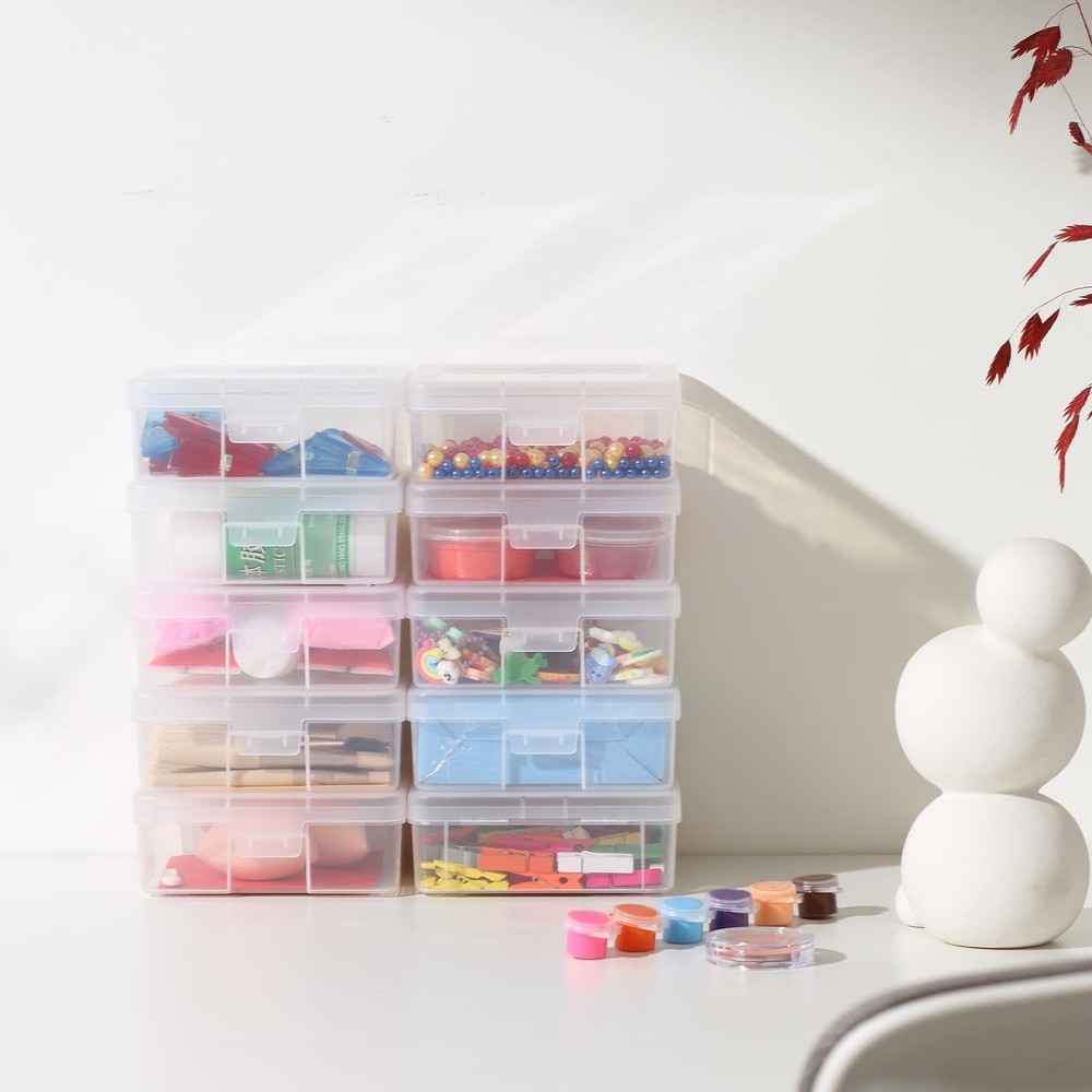 Small Plastic Storage Containers Clear Arts & Crafts Storage Boxes & Organize...