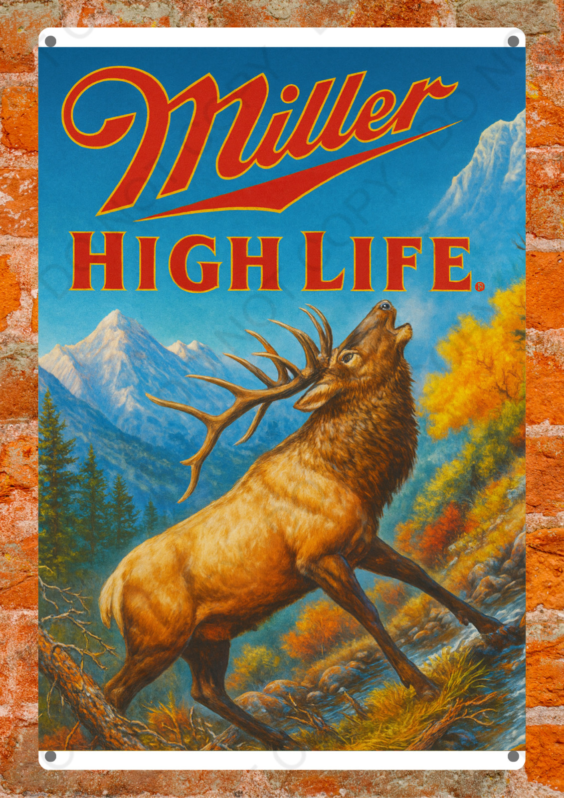 Miller High Life Crappie Metal Sign Vintage Style Wall Decor Fishing Read Des