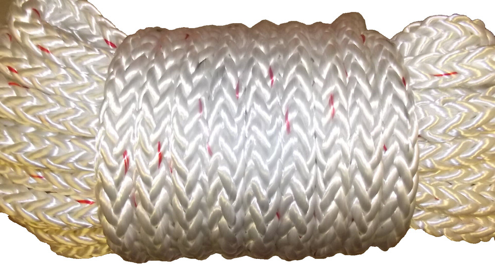 3/4" x 50' 12-Strand Braided Polyester Rope, Wire Pulling Line, Bull Rope
