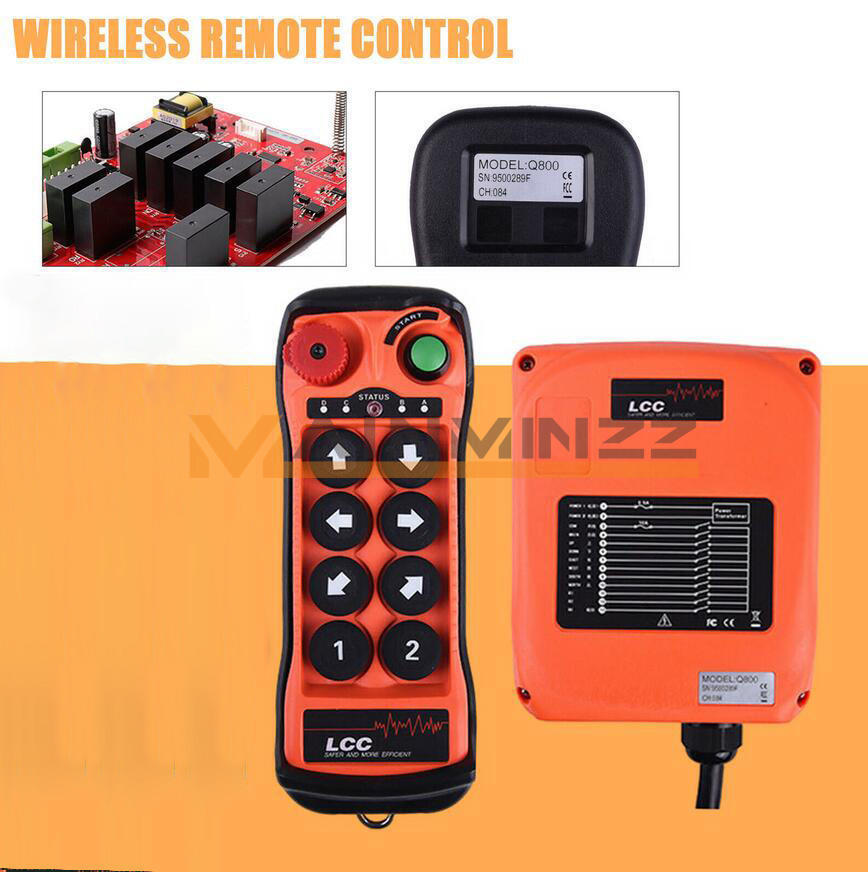 12V-380V 8Button Single Speed Hoist Crane Industrial Wireless Remote Control