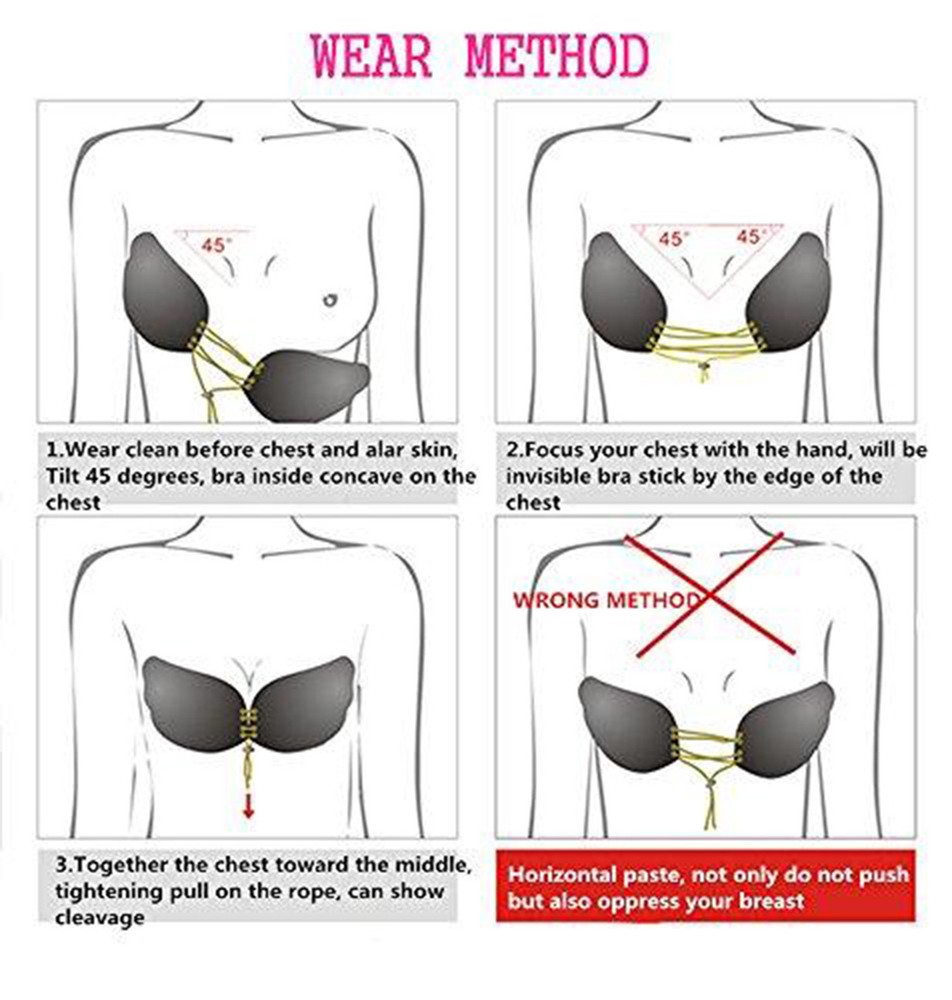Self Adhesive Silicone Invisible Push-up Wire Free Strapless Backless Bras