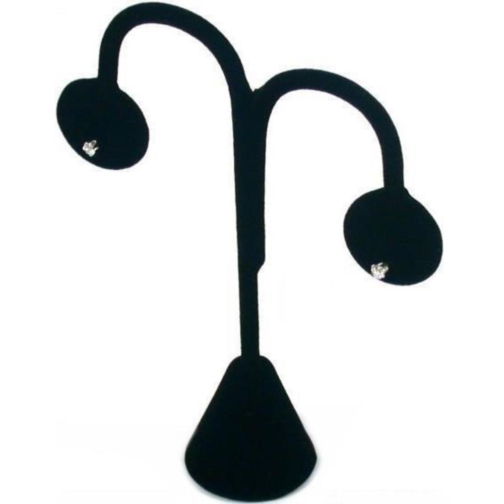 Black Velvet Earring Tree Hoop Stud Showcase Display 4.75"