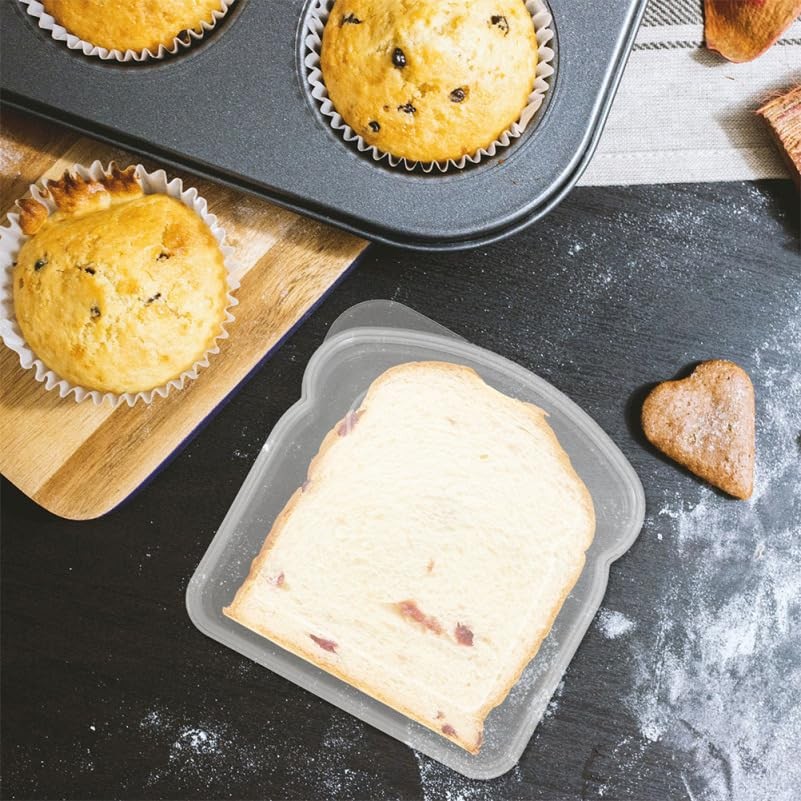 Luxshiny Reusable Bread Storage Box Clear Portable Sandwich Transparent