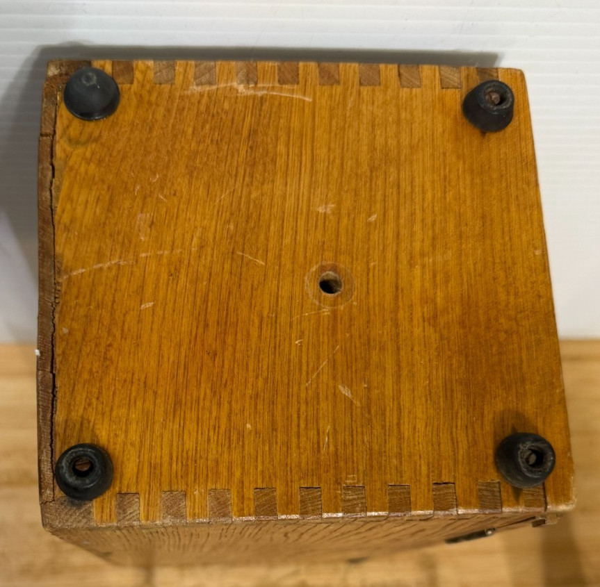 Vtg Microscope Wood Box Only!!! Tongue & Groove Corners Metal Latch Closure