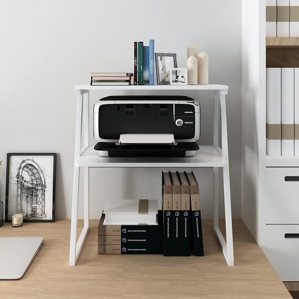 Desktop Printer Stand 3-Tier Large Size High Capacity Storage Shelves Multi-P...