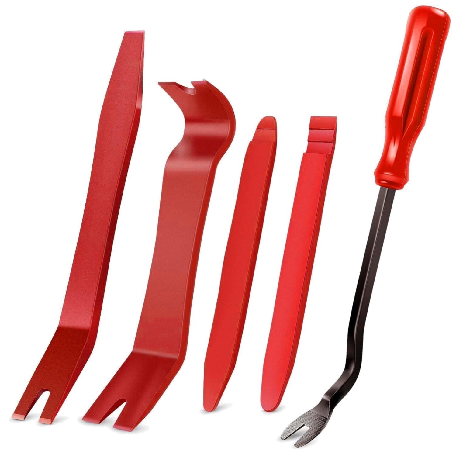 Plastic Trim REMOVAL Pry Tool fits Car Radio Panel Door Dash Clip Fastener RED