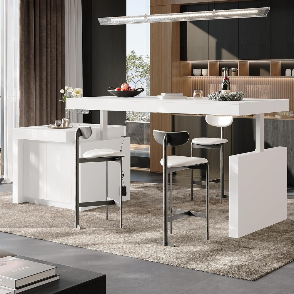 Adjustable Kitchen Island with Storage