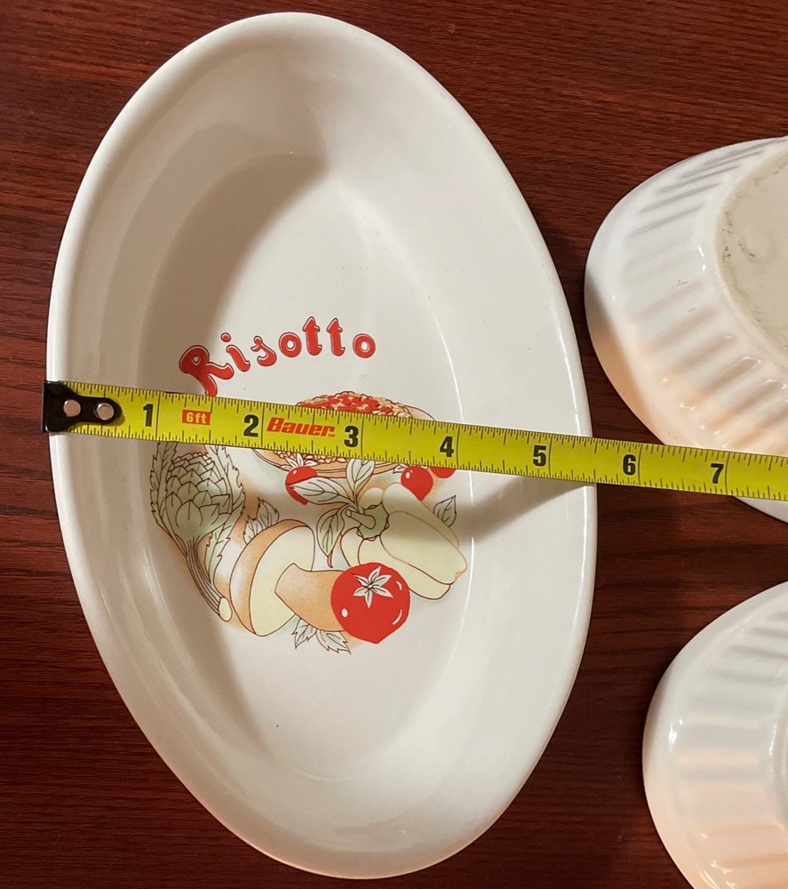 3 Ceramic Oval Risotto Vegetables Casserole/Pasta Dishes