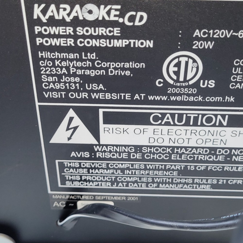 Karaoke Cd Graphics Player WK-021 In Box