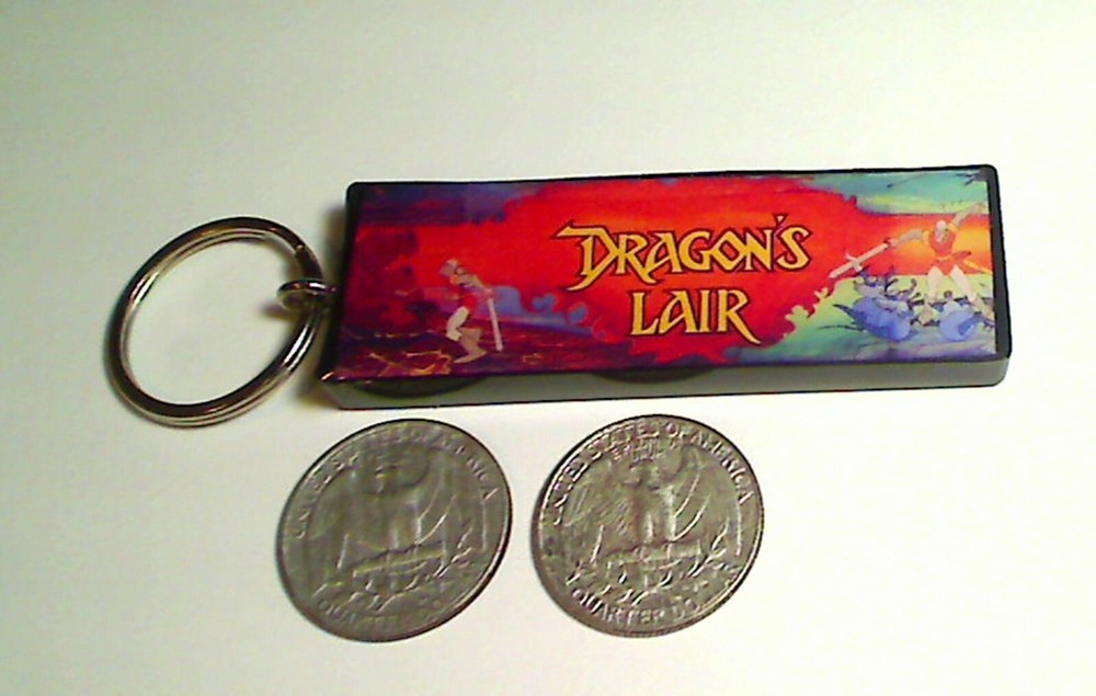 Dragon's Lair Arcade Marquee Coin Door accessory Keychain