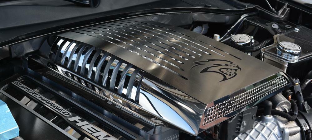 2015-2022 Dodge Challenger - HELLCAT Logo Plenum/Supercharger Engine Cover