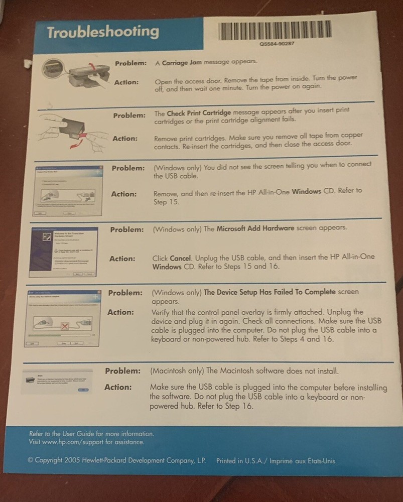 #276 HP PSC 1600 All-in-One Series User Guide and Setup Guide