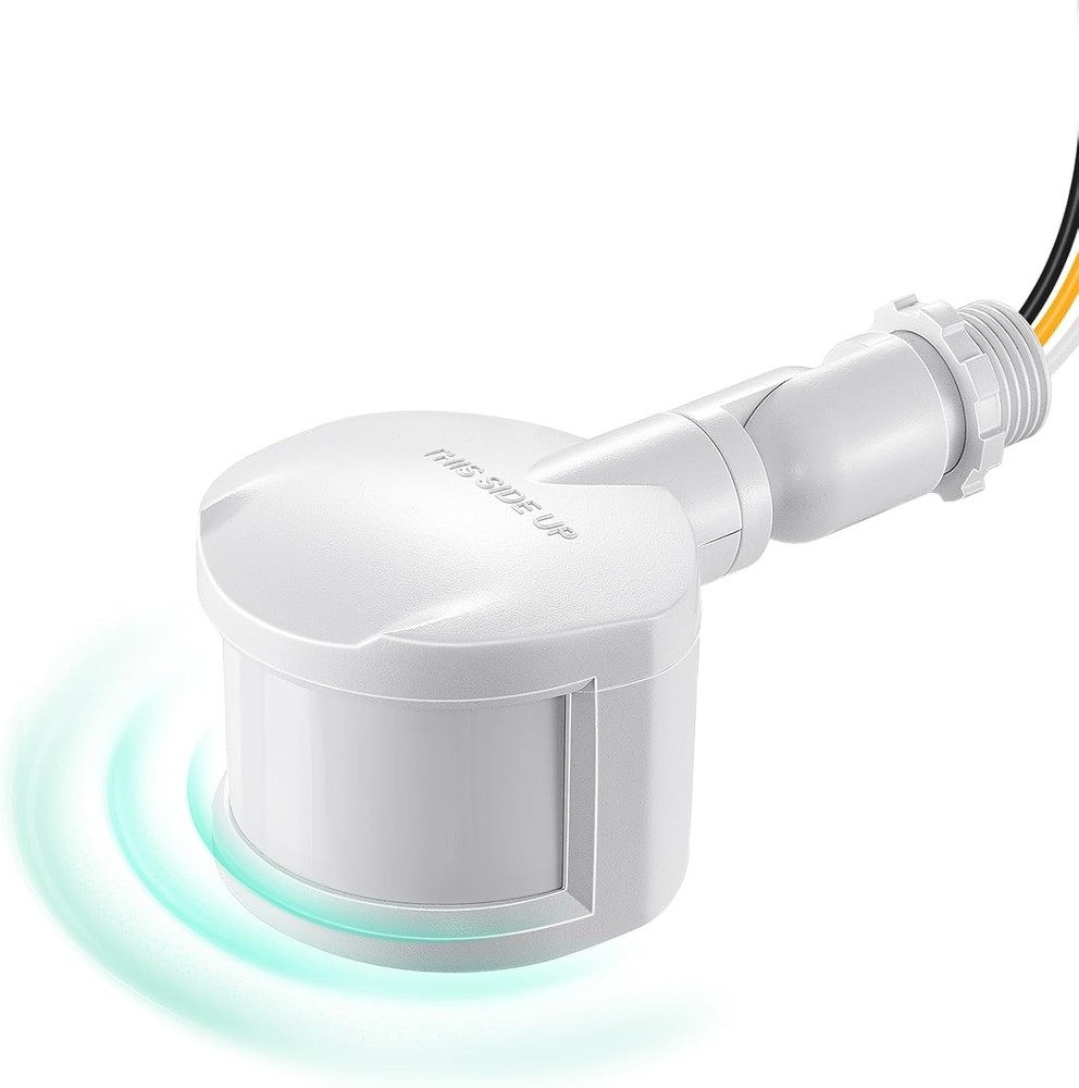 180-Degree White Motion Sensor for Security Floodlights - Listed, 60 Ft Range