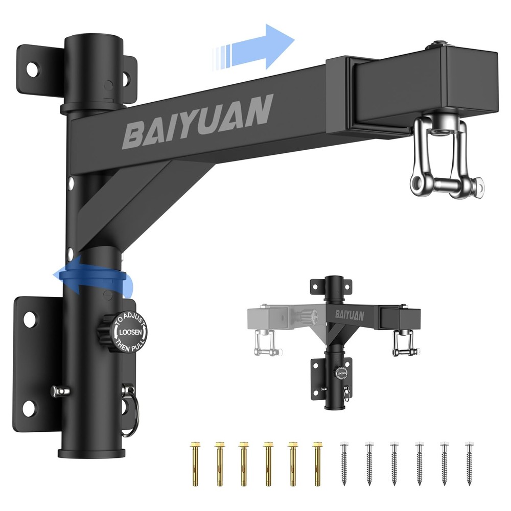Heavy Bag Hanger - Wall Mount 17.5-26" Length Adjustable & One-sided foldable