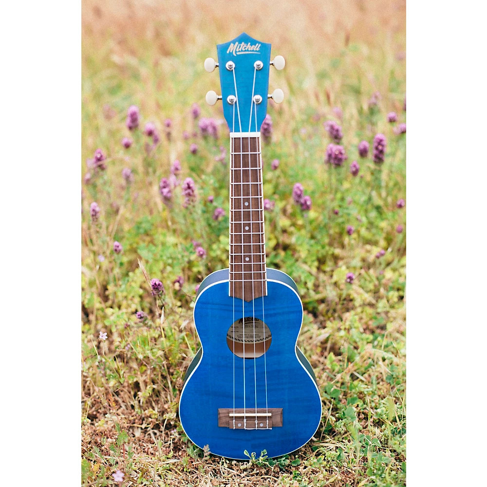 Mitchell MU45F Exotic Ukulele Flamed Maple Blue