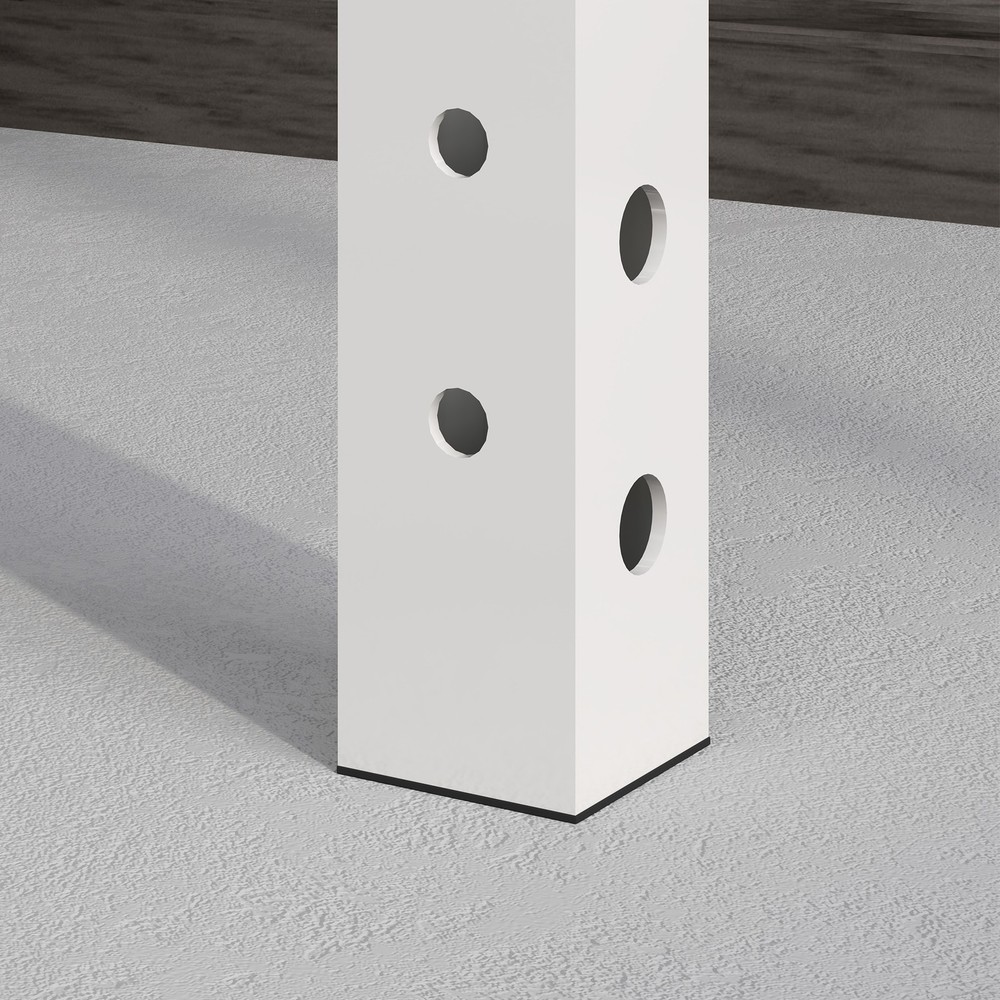 Folding Squat Rack with Pull Up Bar Wall Mounted and Adjustable Power Rack White