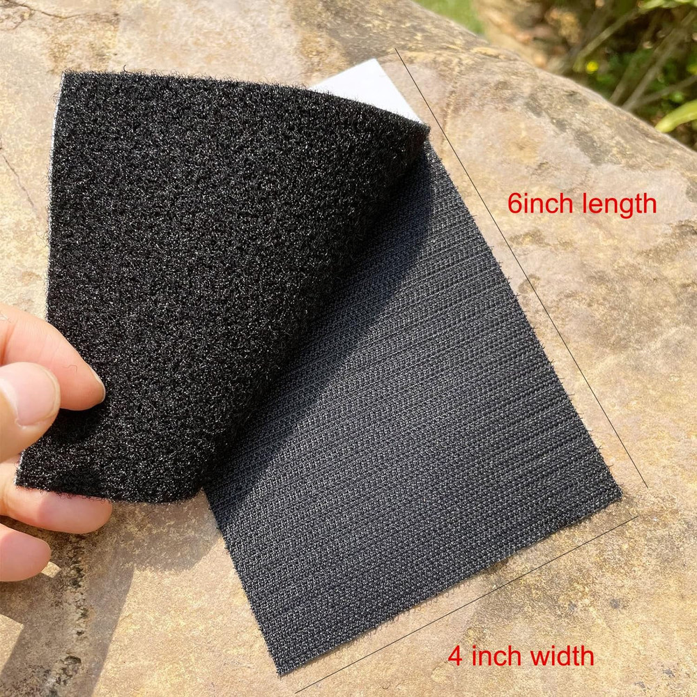 4-Pair 4X6 Inch Upgrade Hook Loop Tape Double-Side Adhesive Strips Mounting Stic