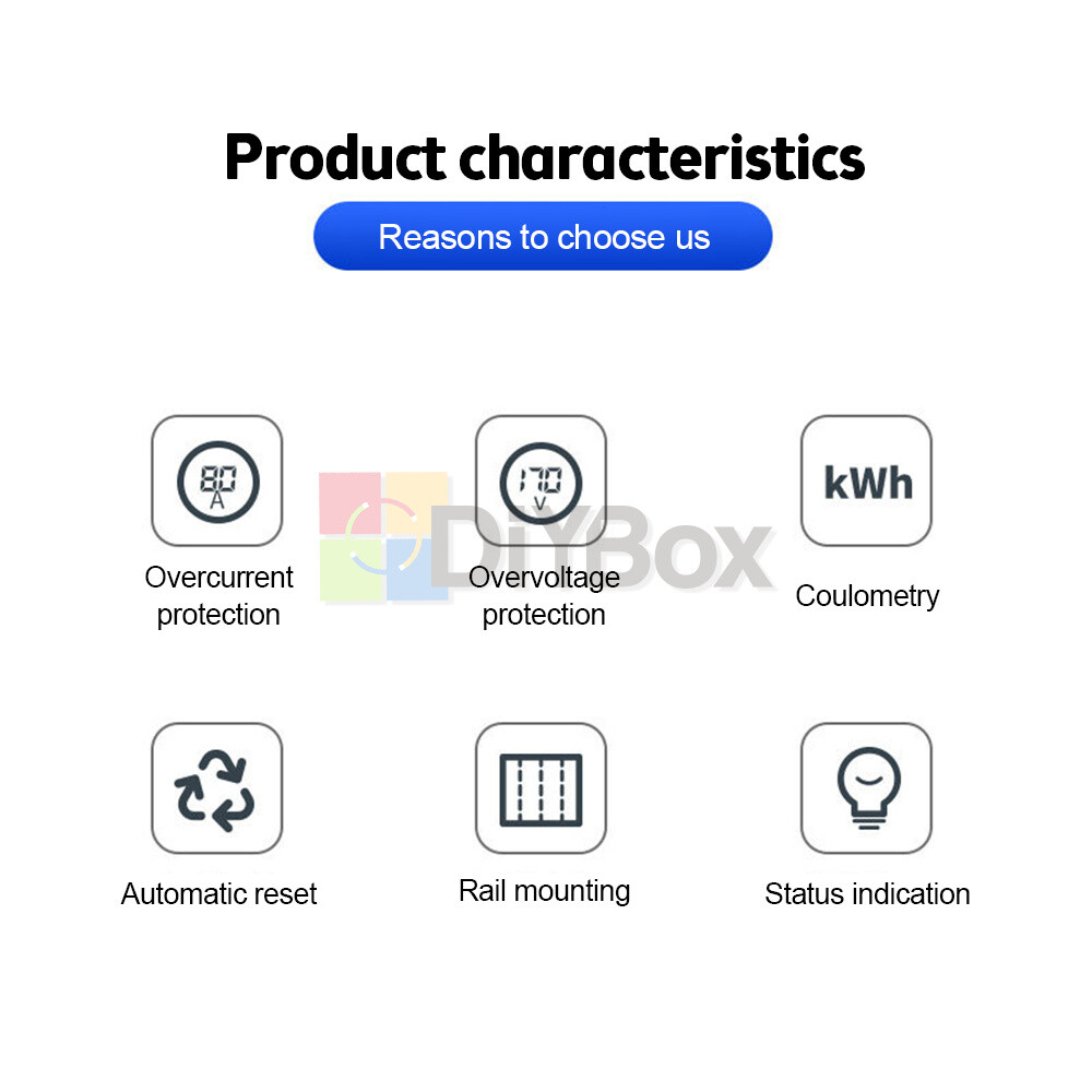 63A Digital Display Adjustable Over Under Current Voltage Protector Relay Meter