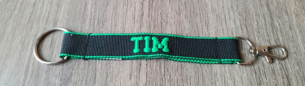 New Tim Personalized Keychain Black and Green