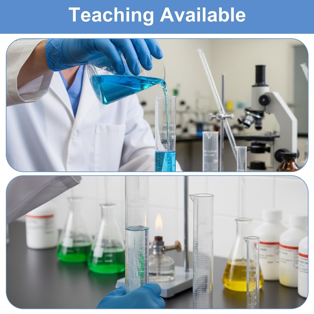 Plastic Graduated Measuring Cylinder Set with Hexagonal Base, 4 Sizes 100ml 5...